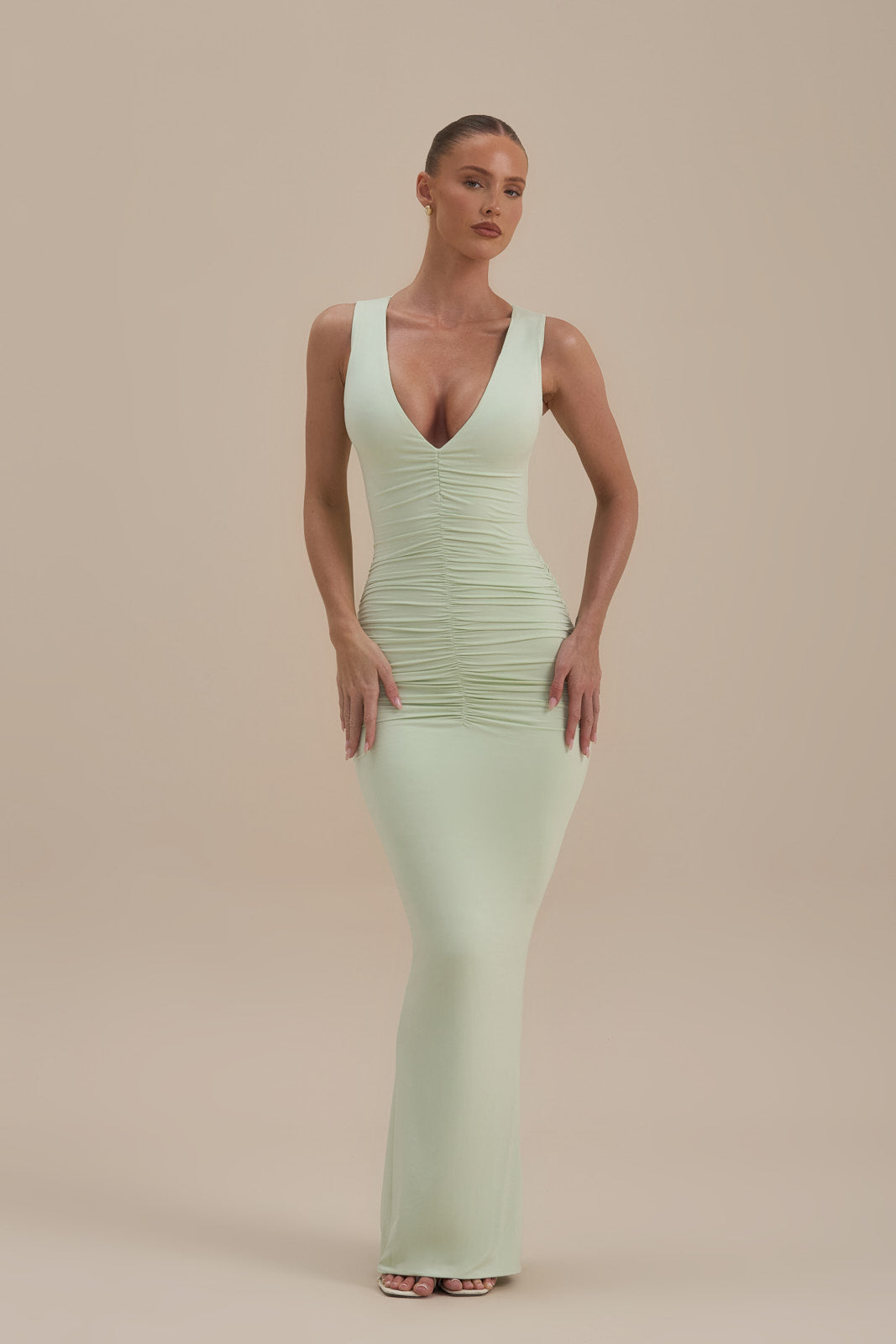 TATE SLEEVELESS MAXI DRESS | MINT — gallery