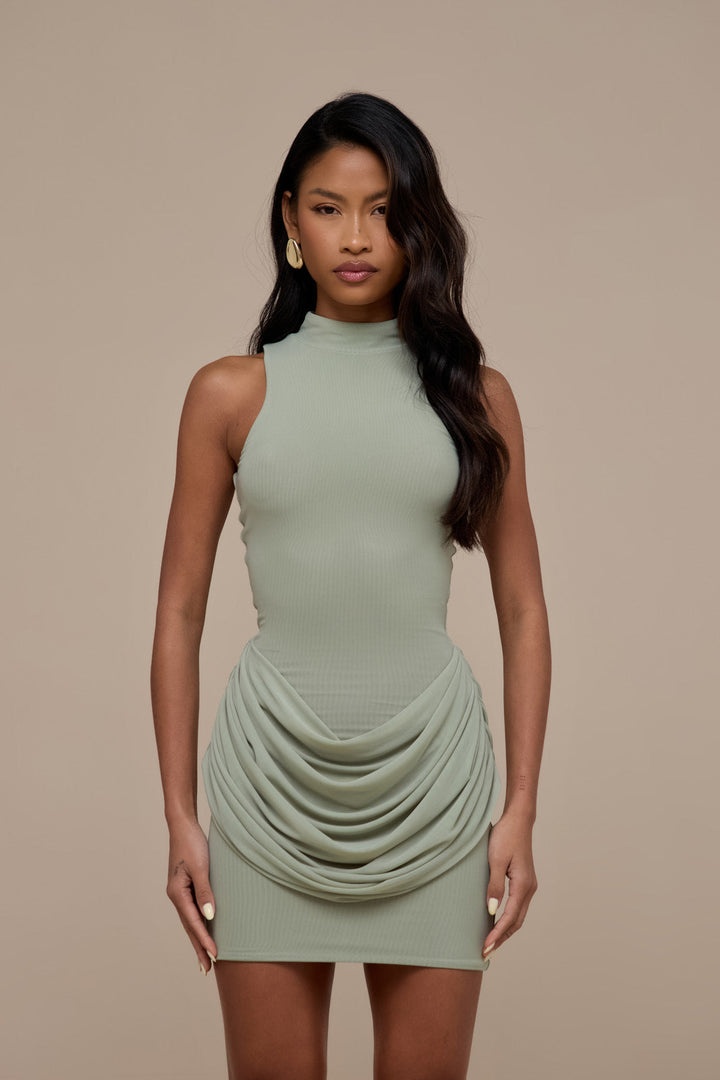 Emily Mini Dress with Draped Ruched Detail for Women - gallery