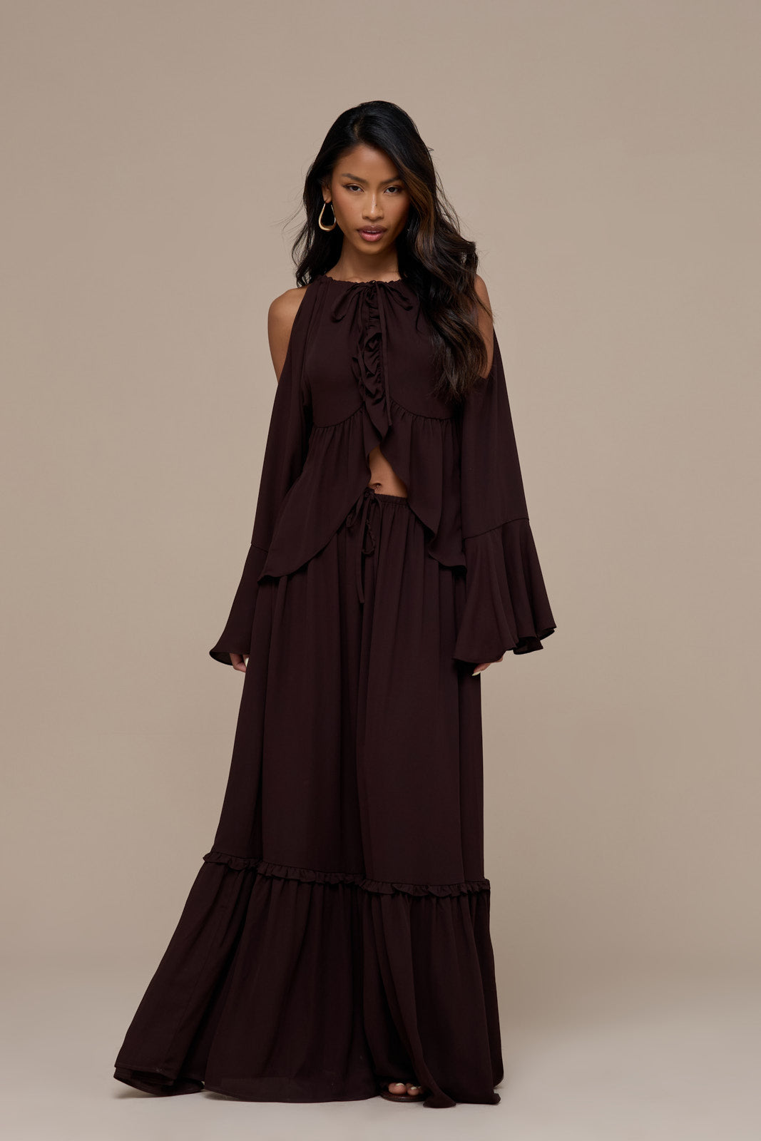Meadow Halter Neck Top with Long Sleeves for Women - gallery