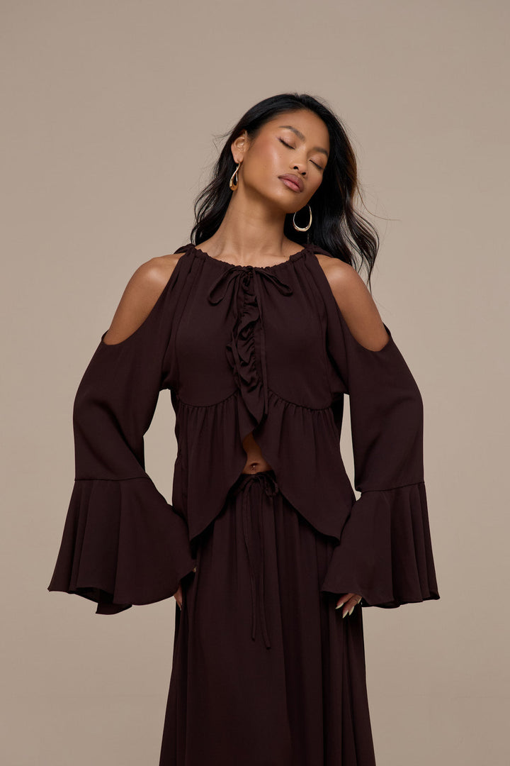 Meadow Halter Neck Top with Long Sleeves for Women