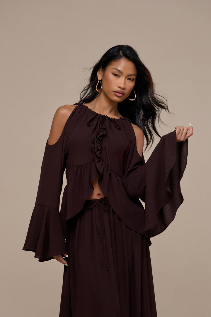Meadow Halter Neck Top with Long Sleeves for Women - gallery