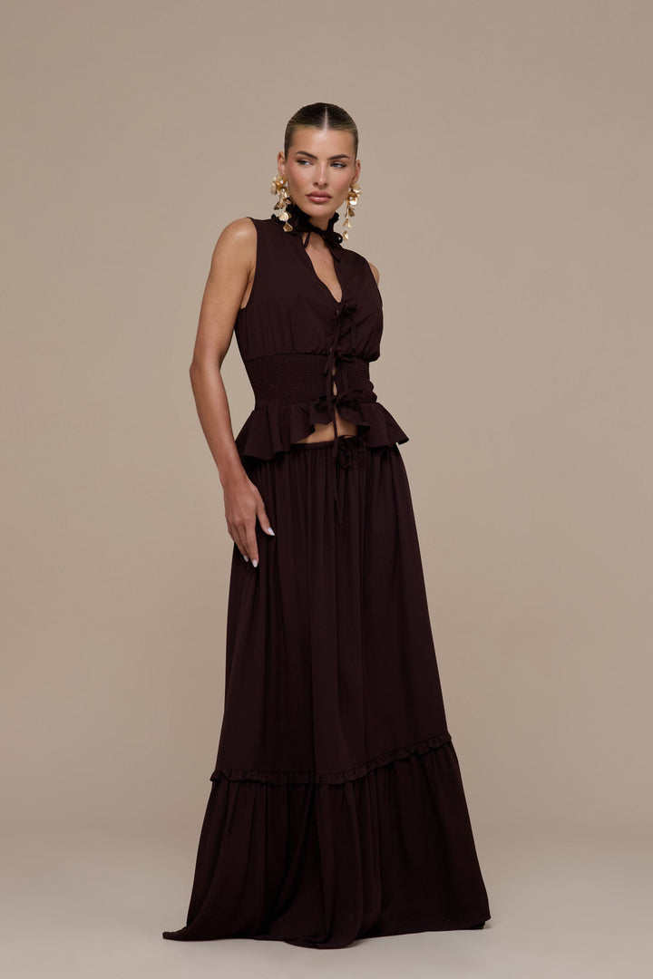 Primrose Sleeveless High-Neck Lace Up Top for Women - gallery