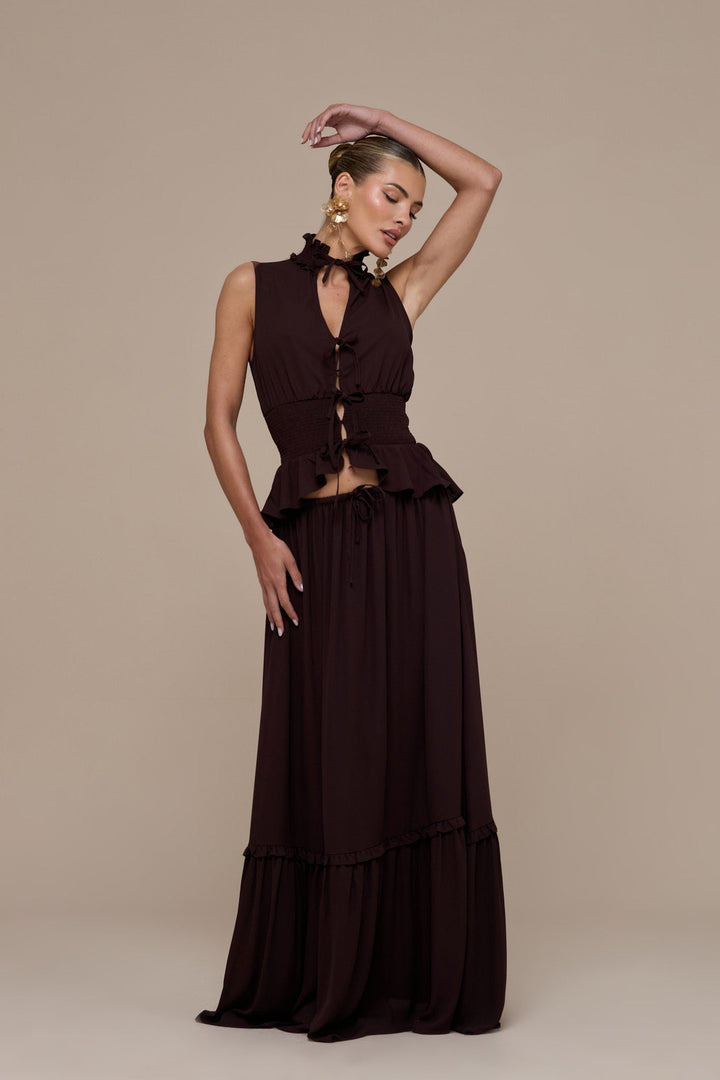 Primrose Sleeveless High-Neck Lace Up Top for Women - gallery