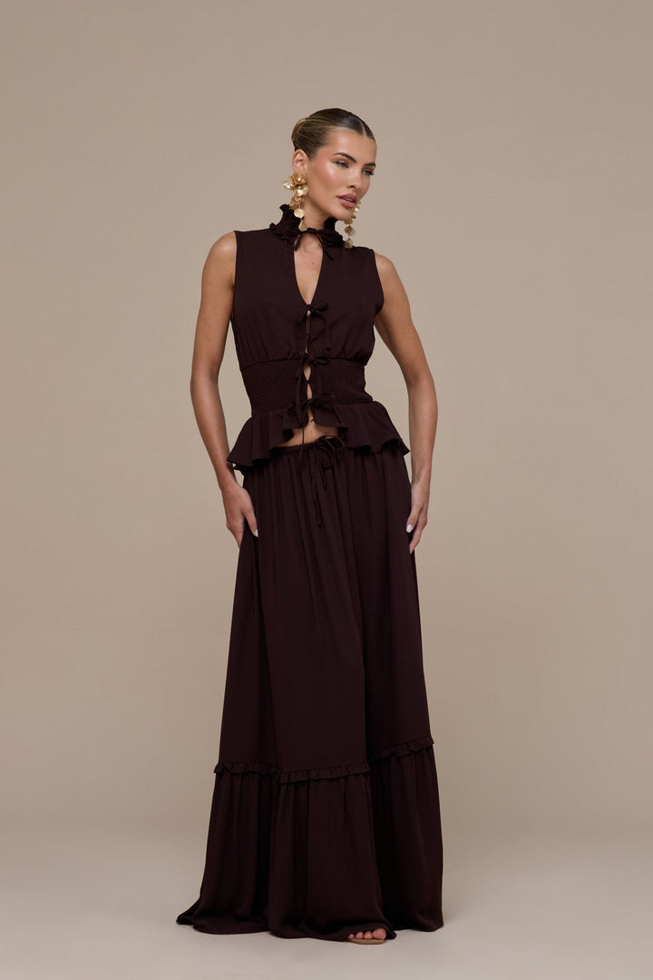 Primrose Sleeveless High-Neck Lace Up Top for Women - gallery