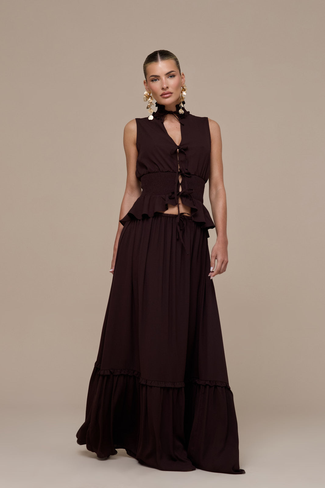 Primrose Sleeveless High-Neck Lace Up Top for Women - gallery