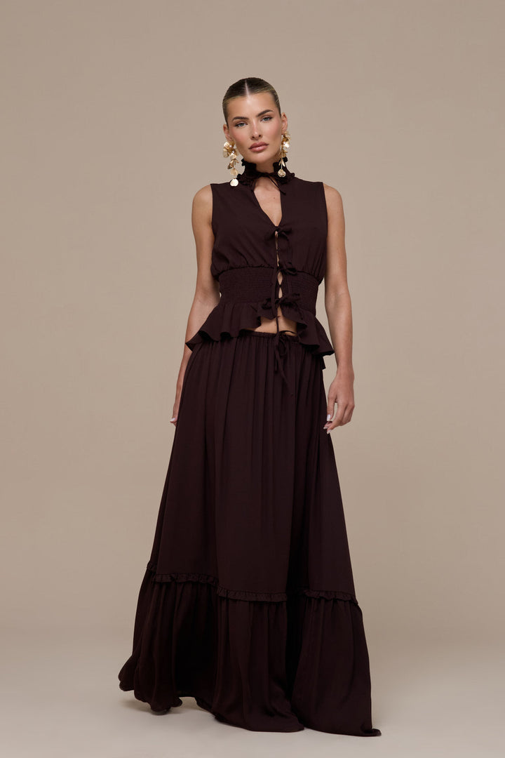 Primrose Sleeveless High-Neck Lace Up Top for Women - gallery