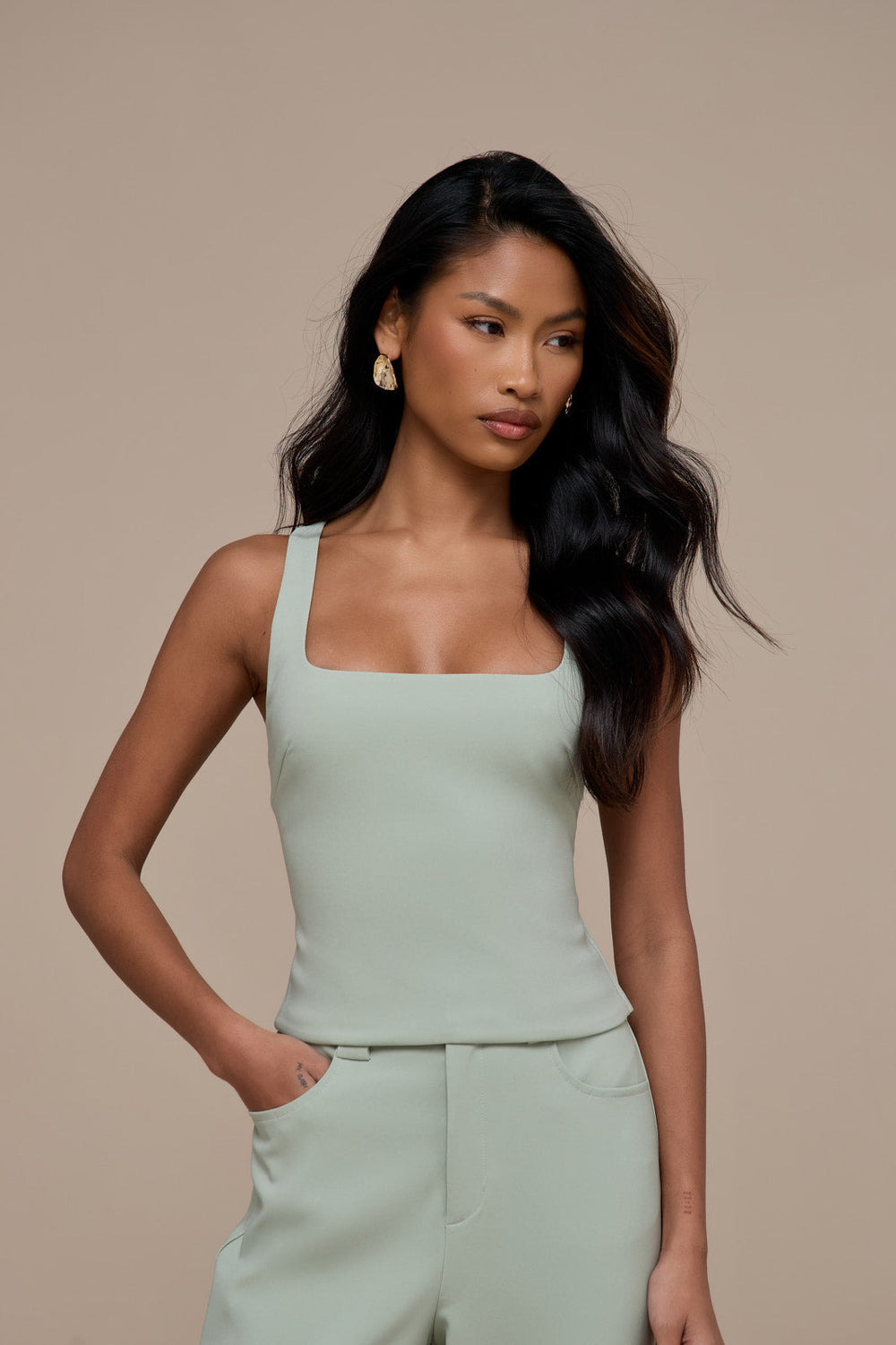 Olivia Square Neck Crop Top for Women - gallery