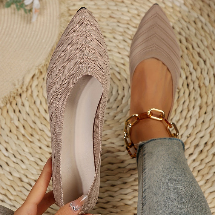 Square Toe Slip-On Flats - Available in Multiple Colours