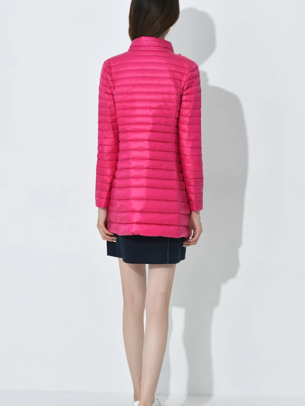 Lightweight Down Jacket with a Fitted Long Line
