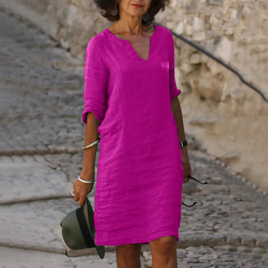 Lightweight Elegance Midi Dress for Summer Occasions
