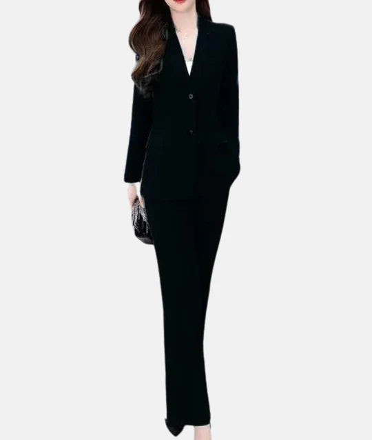 Tailored Blazer and Trouser Suit in a Structured Weave