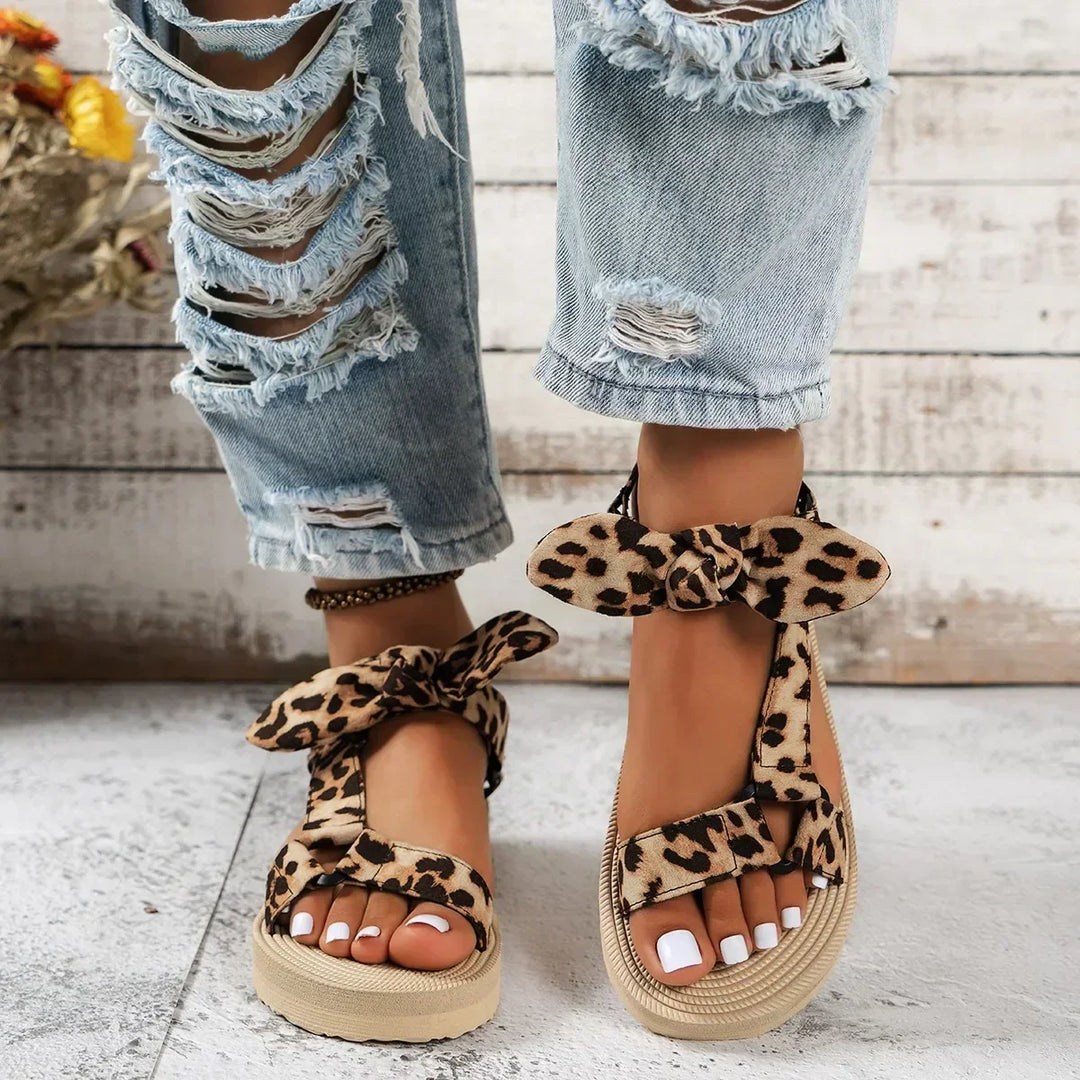 Leopard Print Sandals with Non-Slip Sole for Women