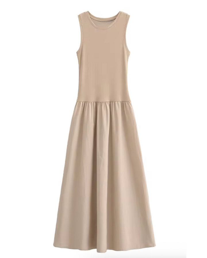Cosmos Drop Waist Maxi Dress in Beige for Women - gallery