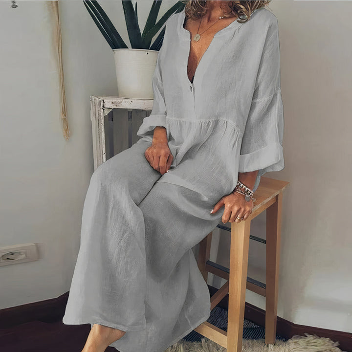 Blouse-Inspired Shirt Dress with Button-Front Placket