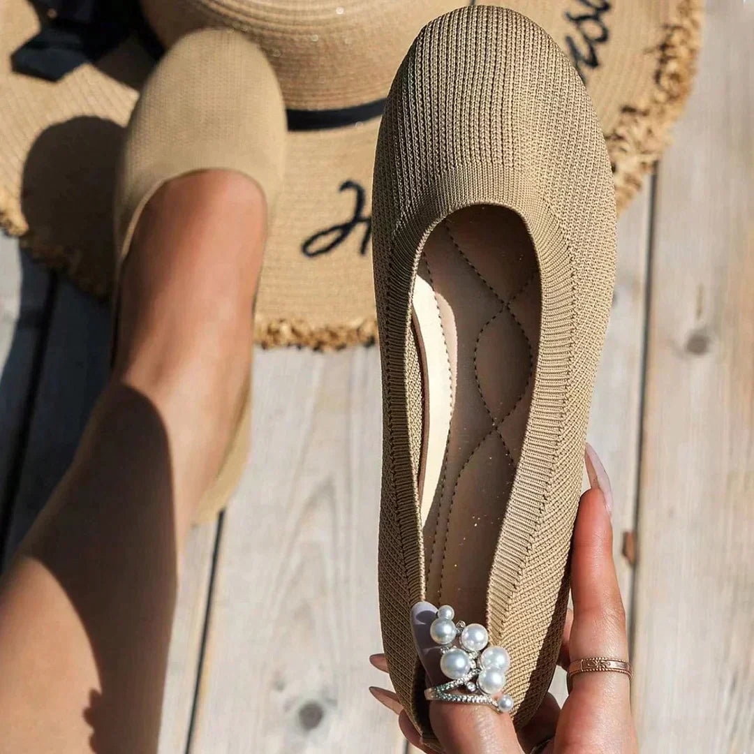 Romina Flat Ballet Shoes with Breathable Mesh Upper