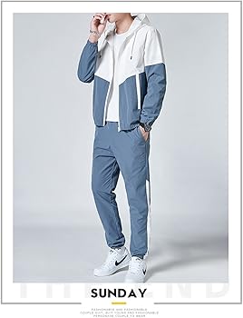 Breathable Hooded Jacket and Joggers Set for Men - gallery