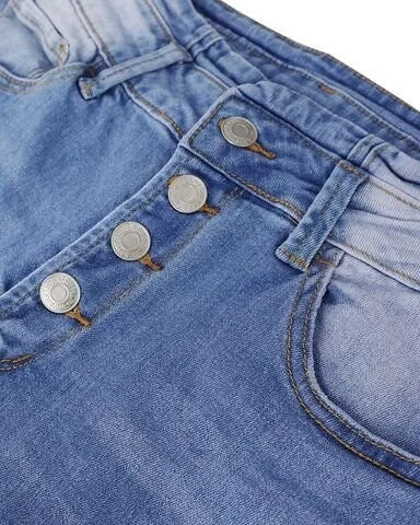 Stretch Denim Jeans with a Mid-Rise Fit for Women
