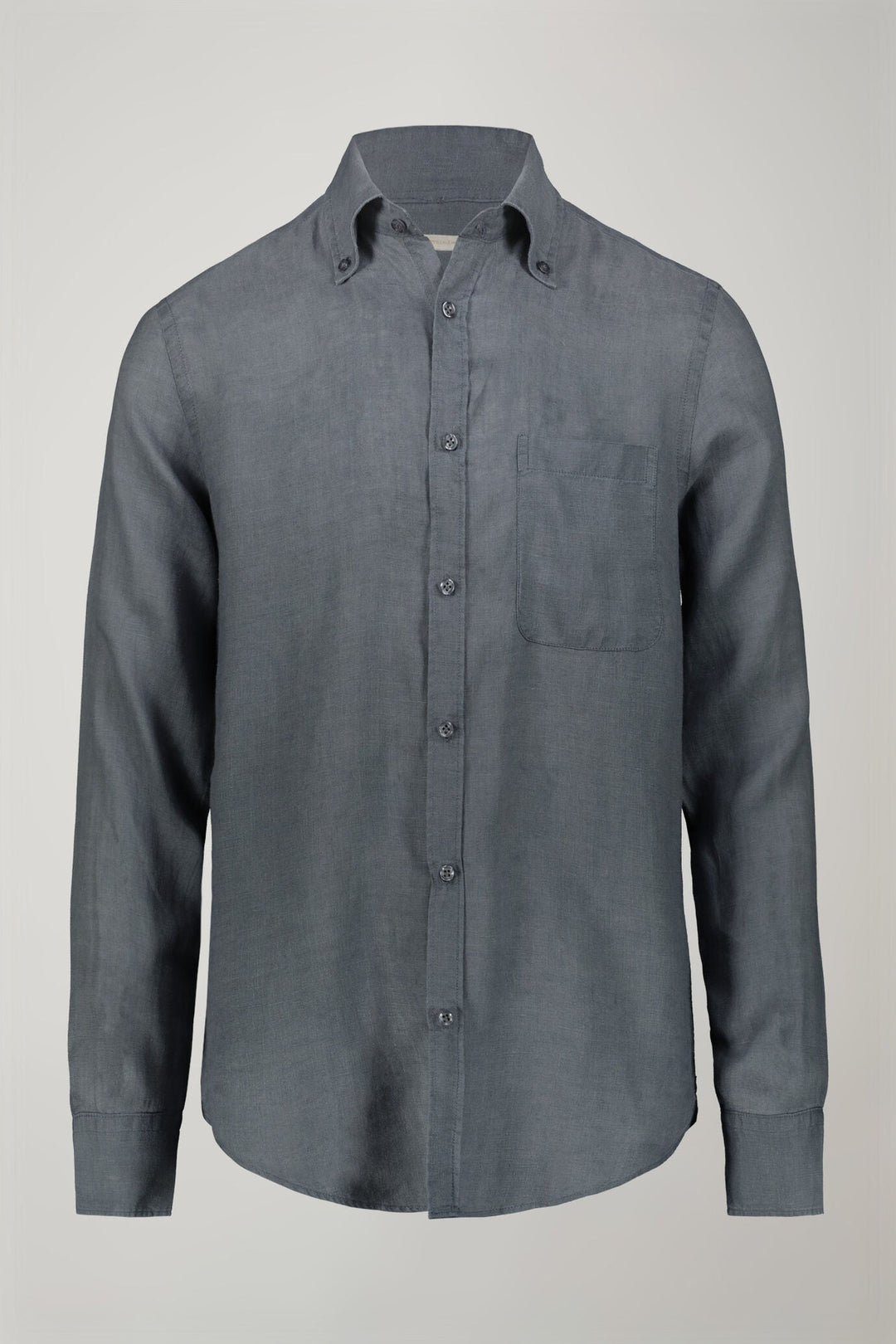 Button-Down Collar Pure Linen Comfort Shirt for Men — gallery