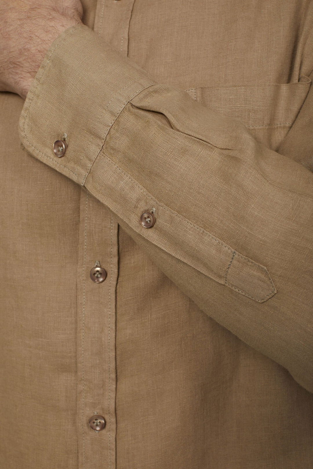 Button-Down Collar Pure Linen Comfort Shirt for Men — gallery