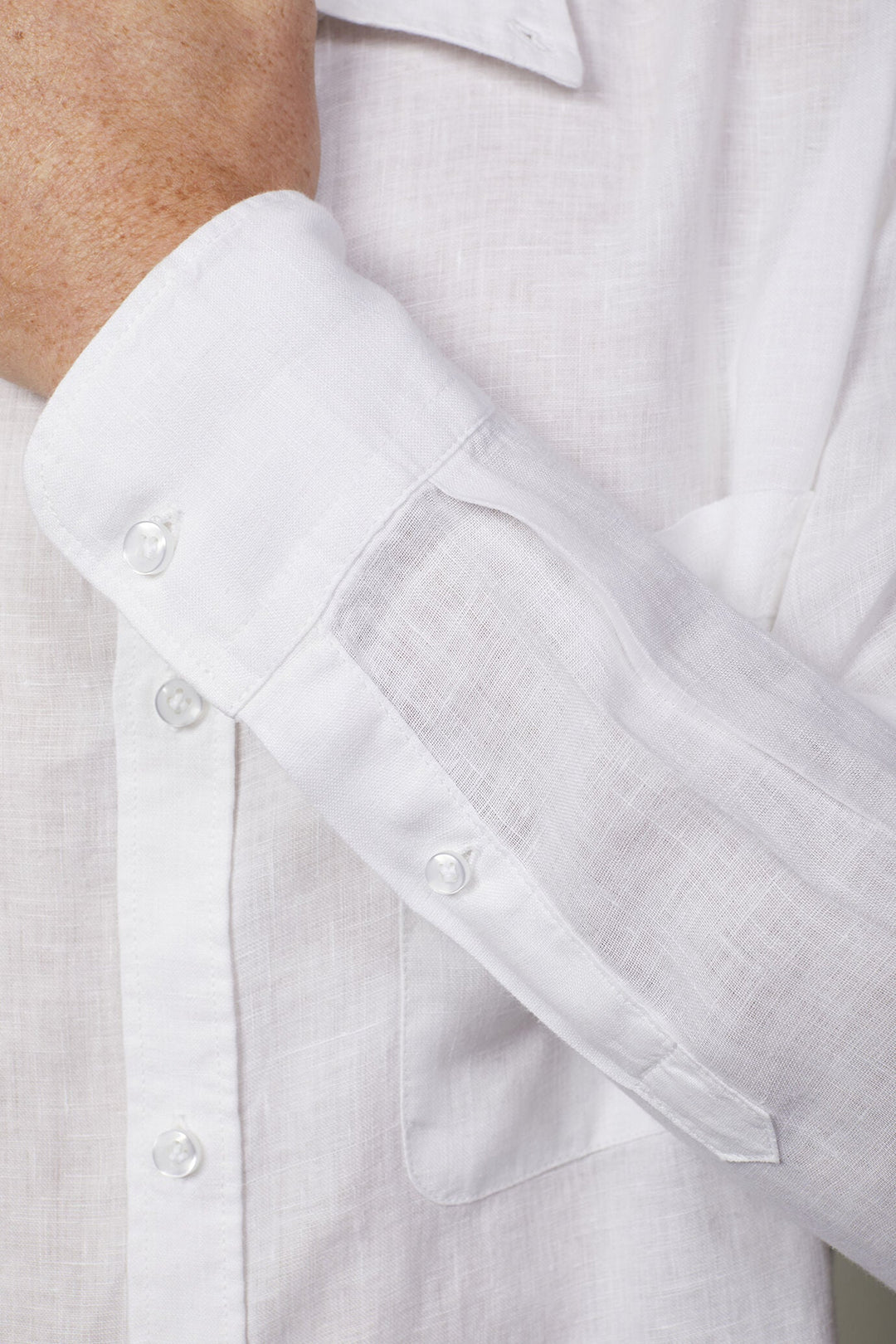 Button-Down Collar Pure Linen Comfort Shirt for Men — gallery