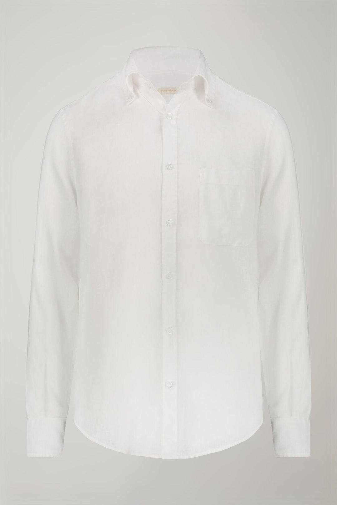 Button-Down Collar Pure Linen Comfort Shirt for Men — gallery