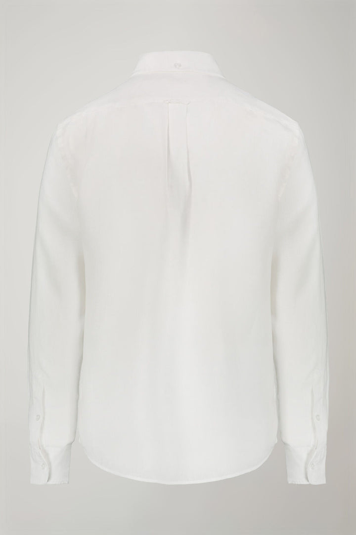 Button-Down Collar Pure Linen Comfort Shirt for Men — gallery