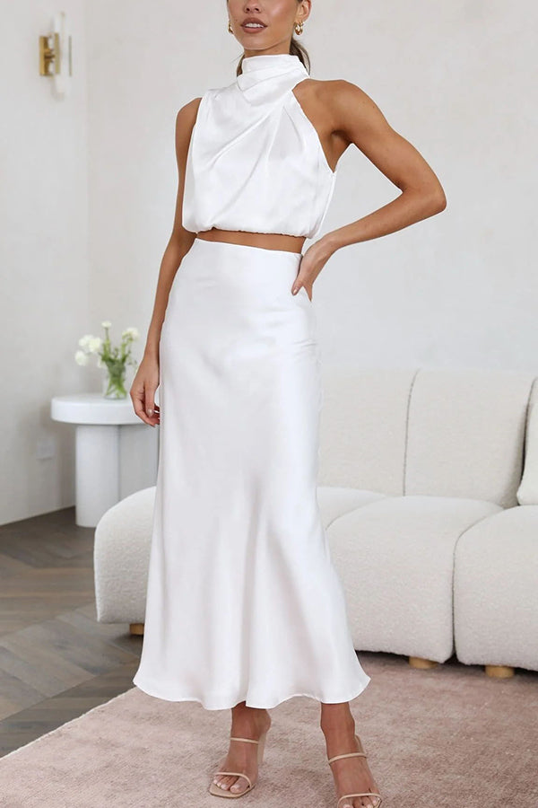 Long Skirt Co-ord Set with Relaxed Fit Top