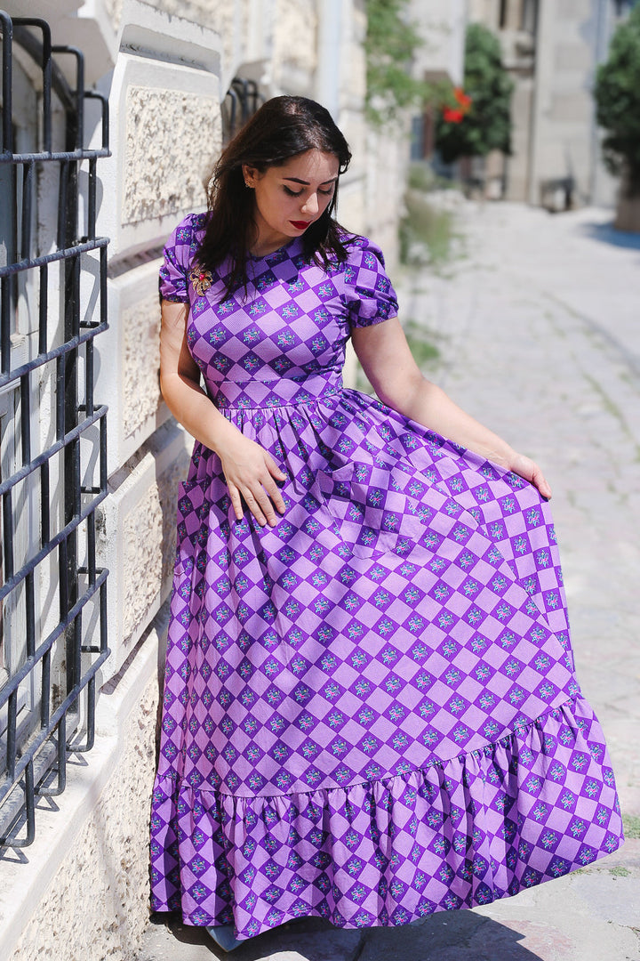 Patchwork Print Maxi Dress for Women - gallery