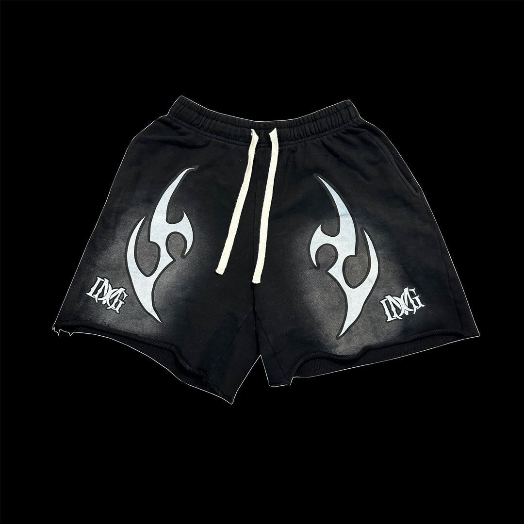 Black Heavyweight Cotton Shorts for Men