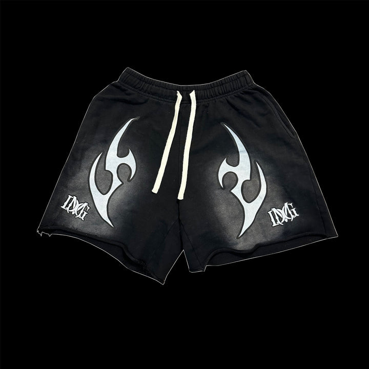 Black Heavyweight Cotton Shorts for Men