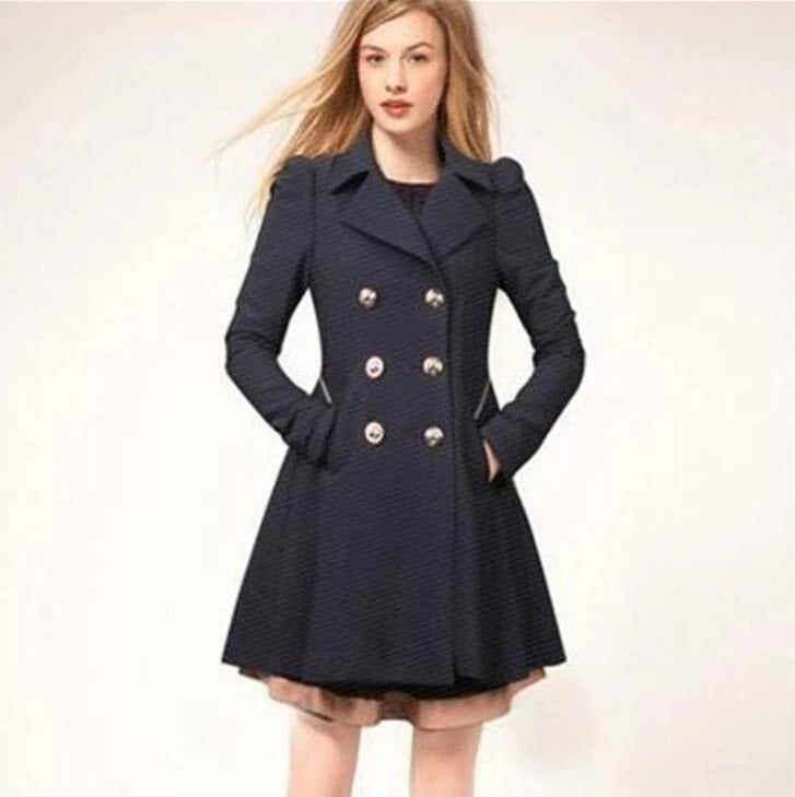 Belted Trench Coat in a Knee-Length Cut for Women