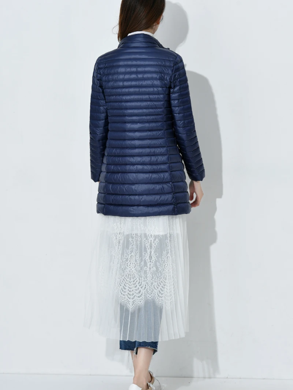Lightweight Down Jacket with a Fitted Long Line