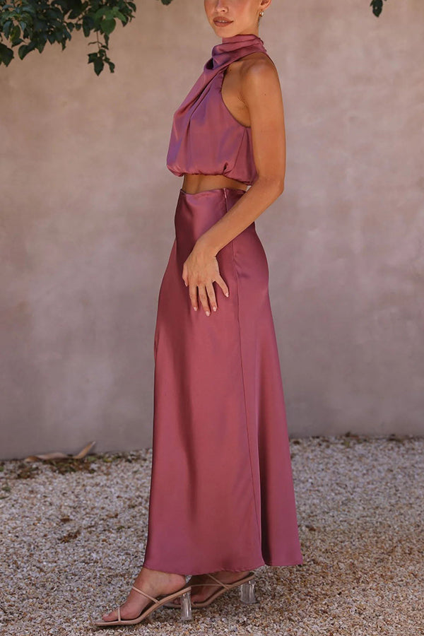Long Skirt Co-ord Set with Relaxed Fit Top