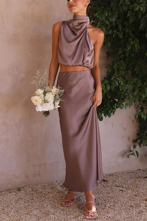 Long Skirt Co-ord Set with Relaxed Fit Top