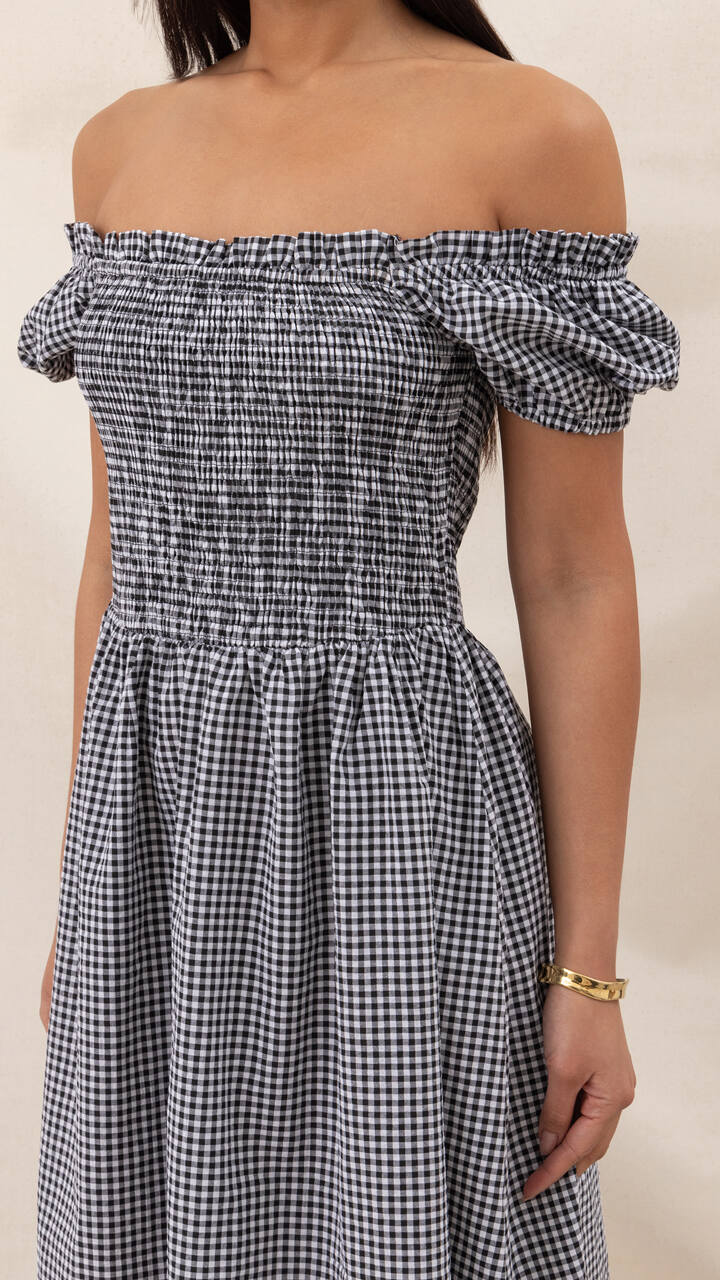 Mika Gingham Print Dress for Women - gallery