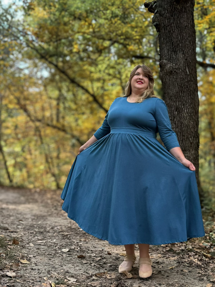 Indigo Lattice ~ Faye Dress for Women - gallery