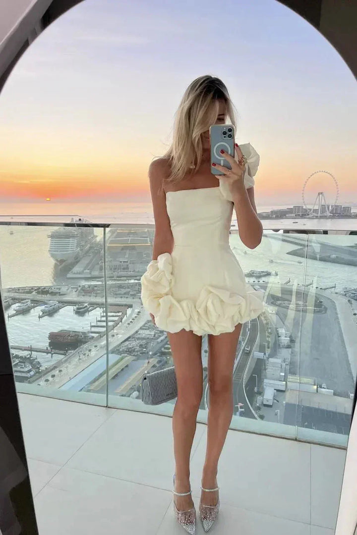 Erica Floral Mini Dress with Fitted Bodice