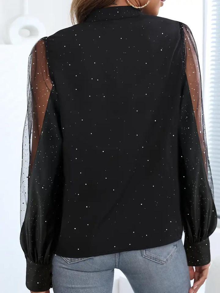 Women's Off-Shoulder Blouse with a Dropped V-Neckline