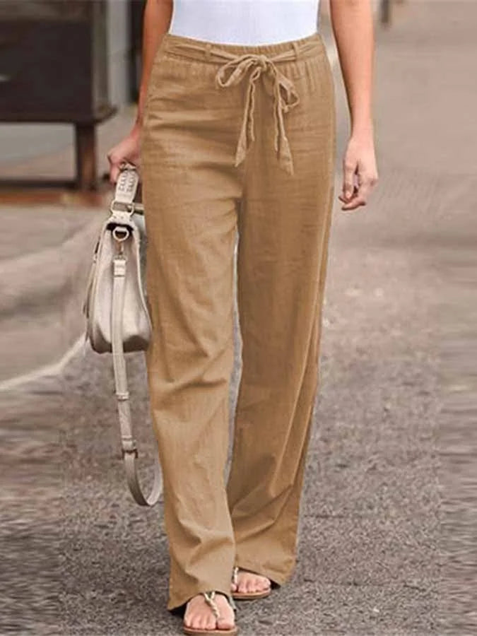 Wide-Leg Relaxed Trousers with an Elasticated Waist