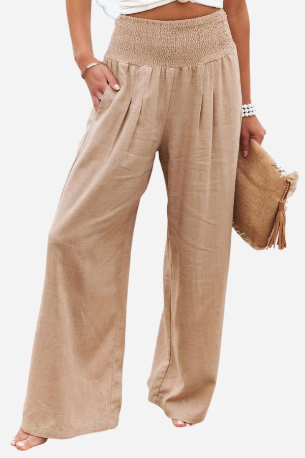High-Waisted Stretch Palazzo Trousers for Women
