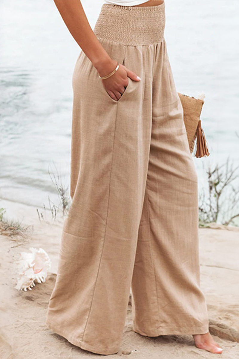High-Waisted Stretch Palazzo Trousers for Women