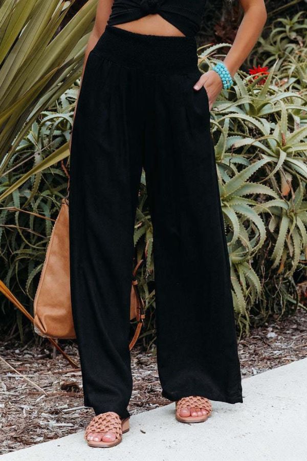 High-Waisted Stretch Palazzo Trousers for Women