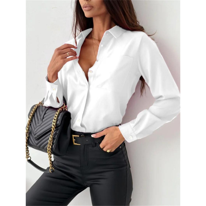 Everyday Long Sleeve Blouse with a Clean, Relaxed Cut