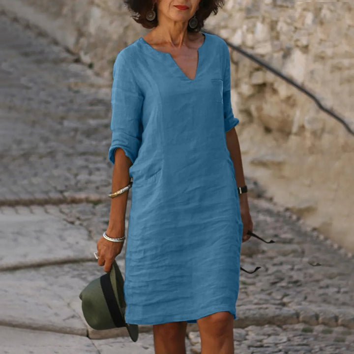 Lightweight Elegance Midi Dress for Summer Occasions