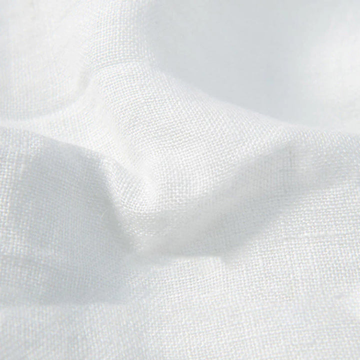 Solid Colour Half-Button Linen Cotton Shirt for Men - gallery