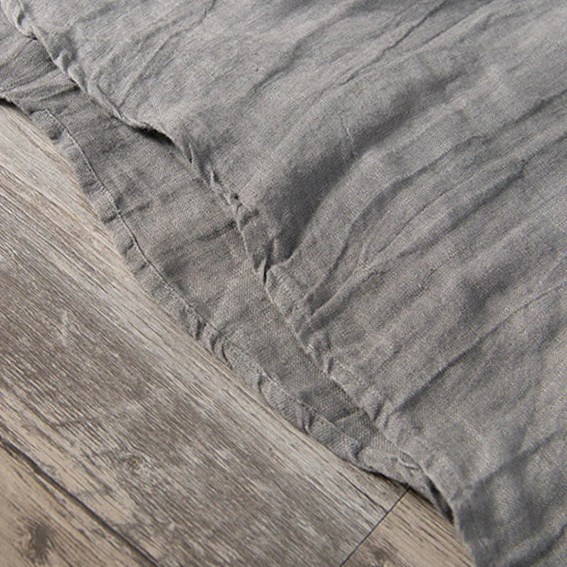 Solid Colour Half-Button Linen Cotton Shirt for Men - gallery
