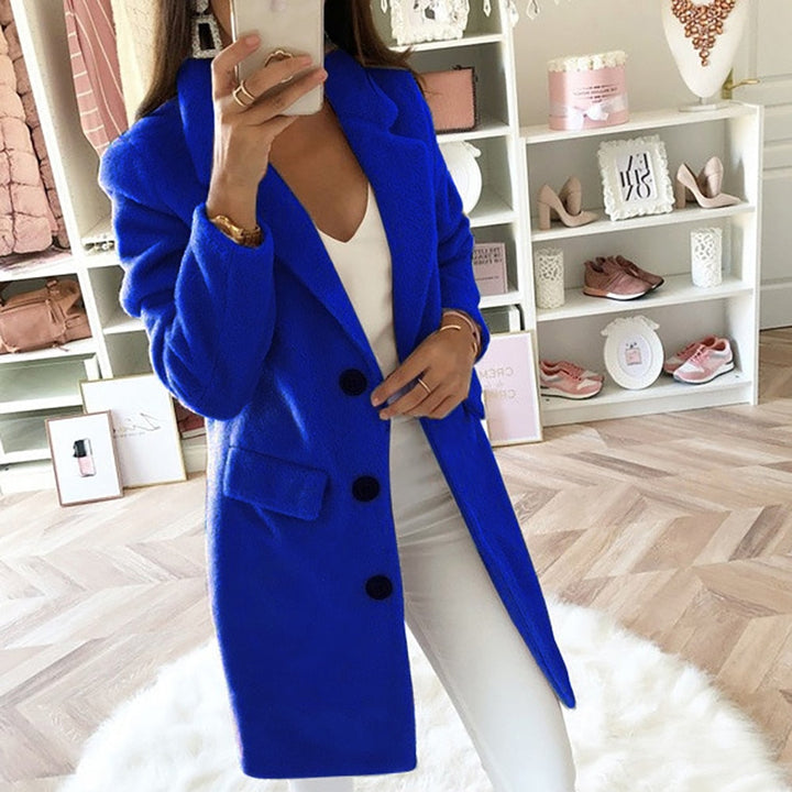 Double-Breasted Wool Coat with Notched Collar