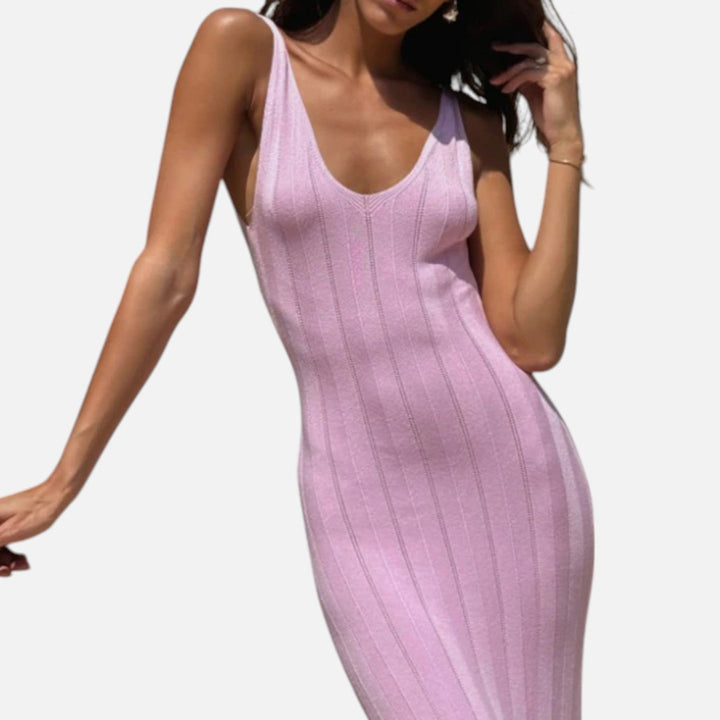 Avanti Backless Maxi Dress for Women - Pink