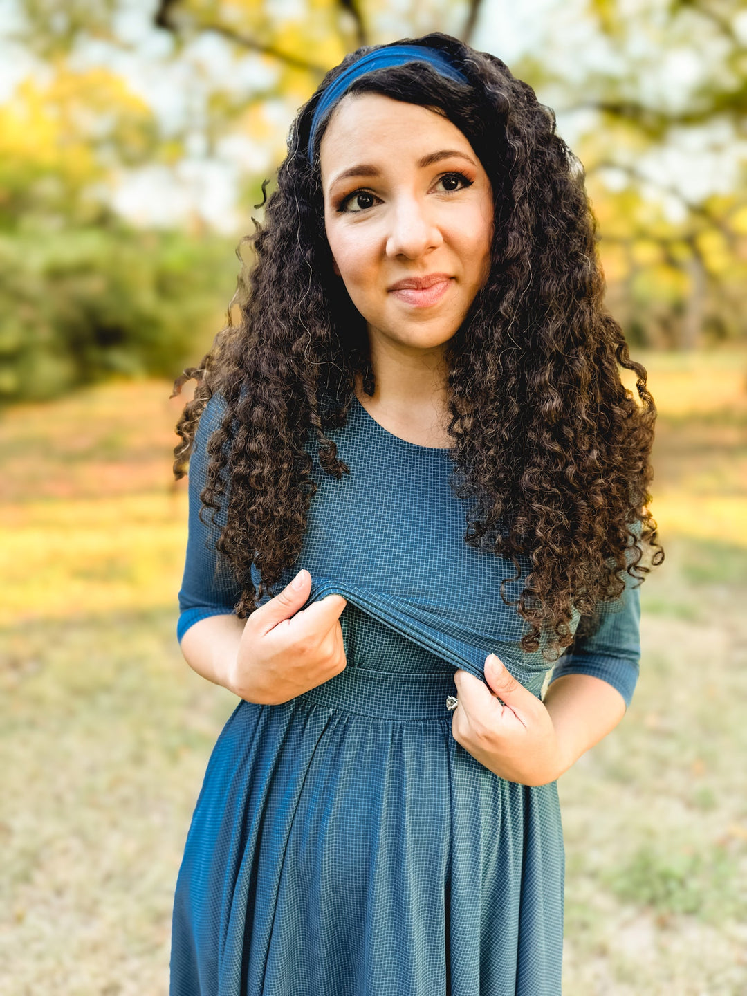 Indigo Lattice ~ Faye Dress for Women - gallery