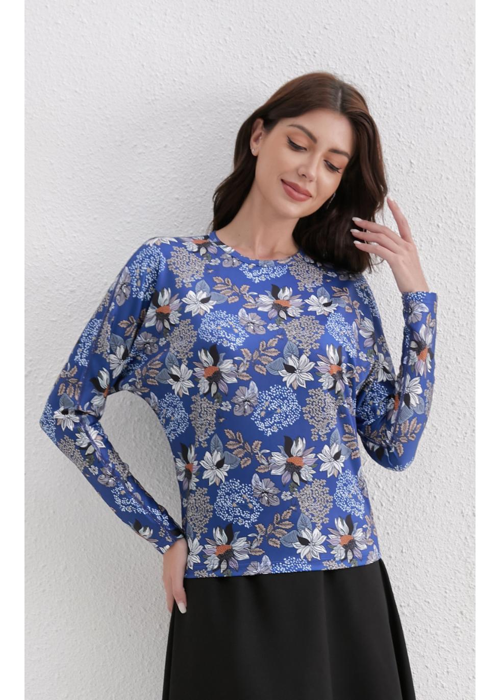 Sapphire Bloom Blouse for Women